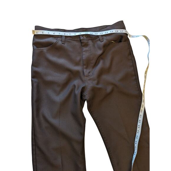 Wrangler Pants Mens 38x30 Brown Workwear Western Wrancher Polyester Trousers \\ - Picture 12 of 12
